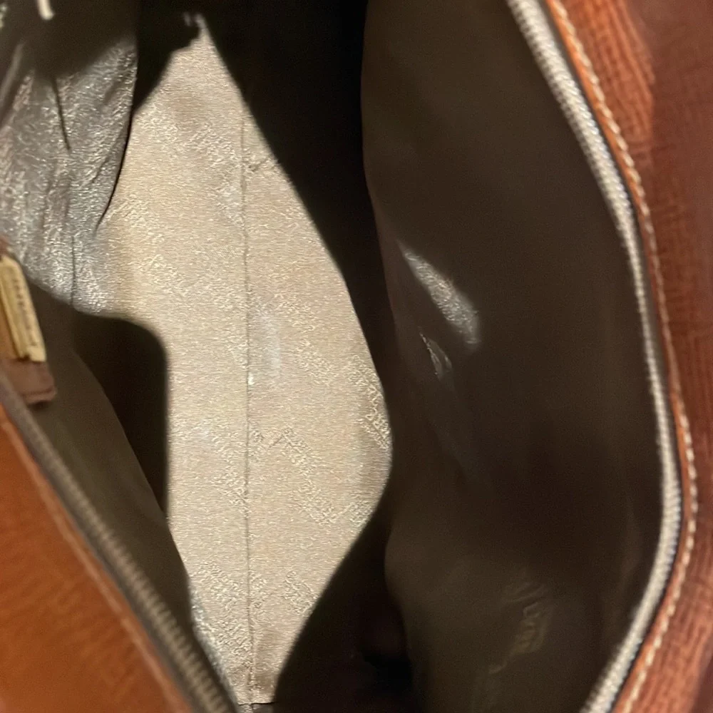 Gianfranco Ferre Cognac Brown Leather Shoulder Tote